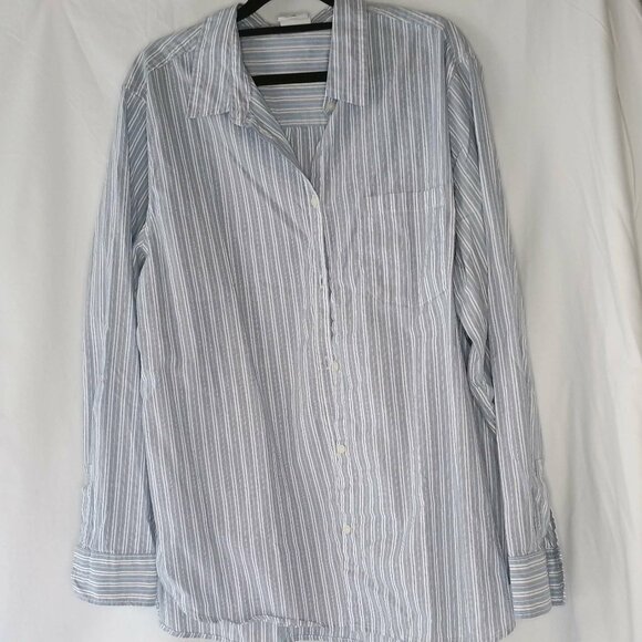 Gap 100% cotton The Classic Shirt long sleeve button down blue stripe size XXL - Picture 1 of 2